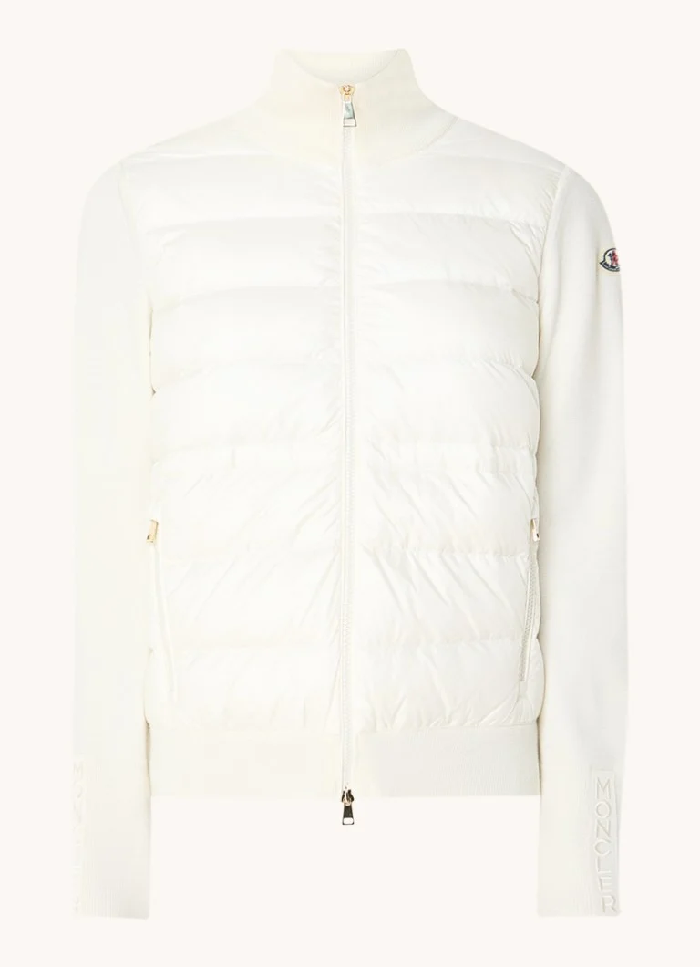 Vestă Moncler din lână fină cu burete matlasat în față.