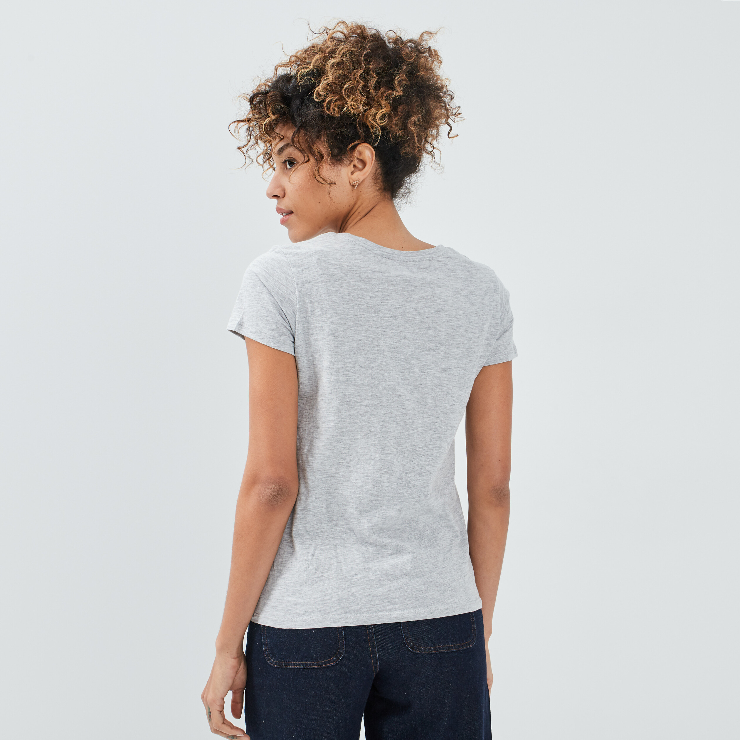 T-shirt manches courtes Creeks gris femme | La Halle