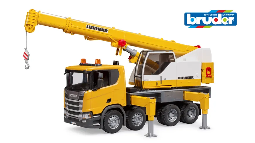 BRUDER - Scania Super 560R Liebherr Kran-LKW mit Light + Sound Modul