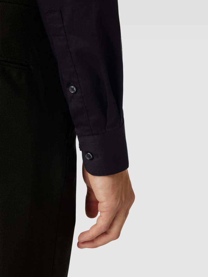 Super Slim Fit Business-Hemd aus Popeline in schwarz