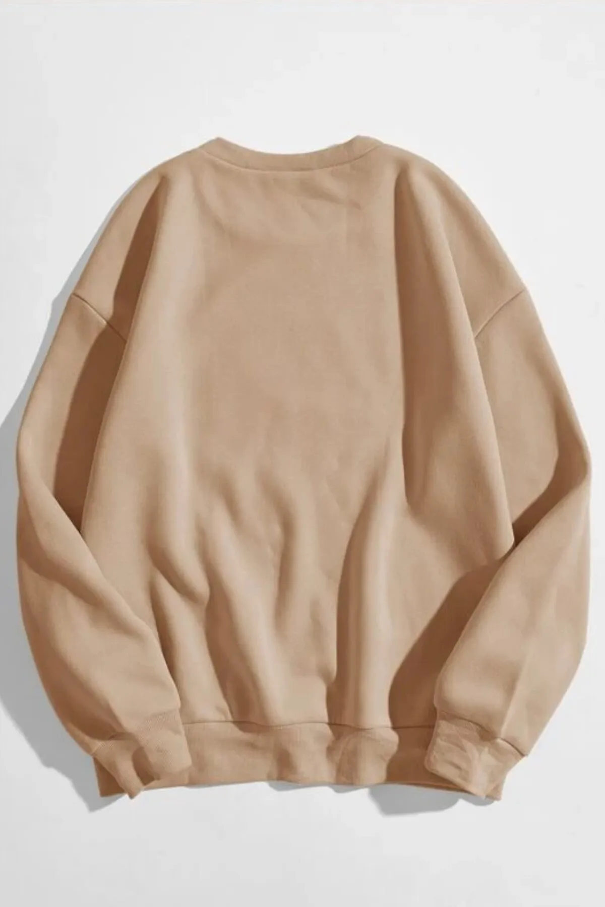 MODAGEN  Unisex-Sweatshirt in Beige, einfarbig, Rundhalsausschnitt, Oversize-Sweatshirt