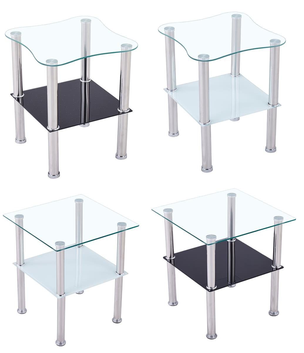 HOOZ Couchtisch Beistelltisch 40x40cm, schwarze Ablage - quadrat (1 Tisch), Höhe 47 cm