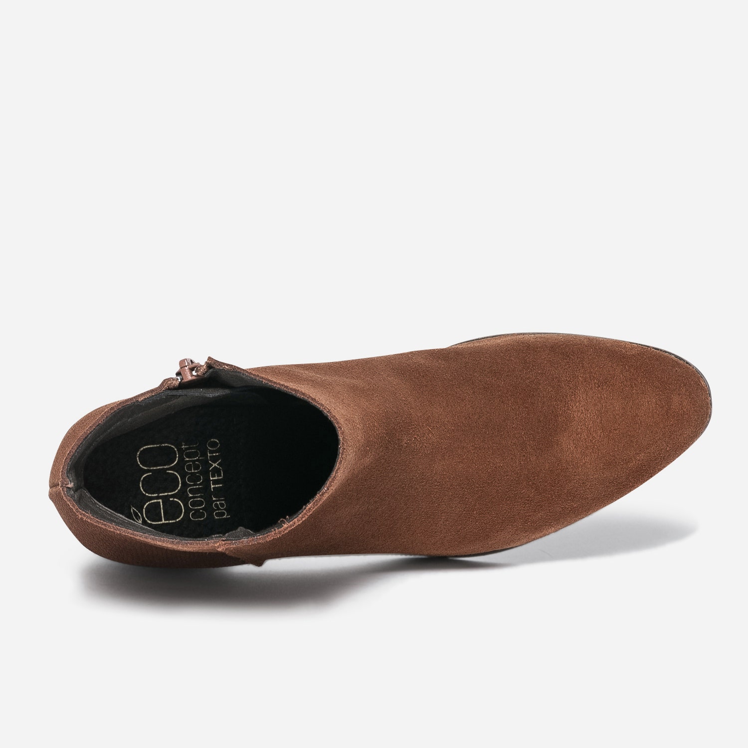 Boots TEXTO rouille éco-conçu cuir velours embossé