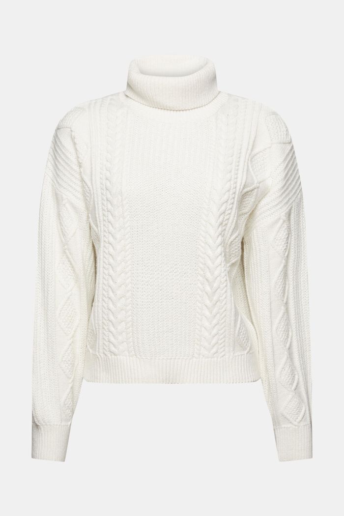 Rollkragenpullover aus Zopfstrick