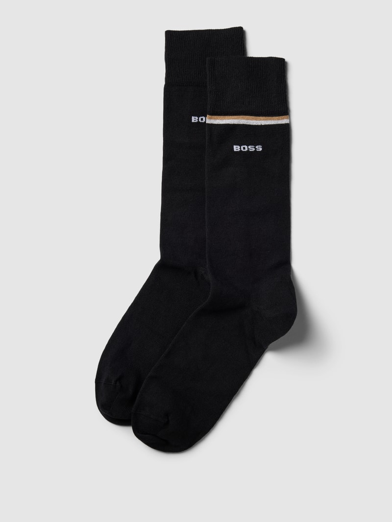 Socken mit Label-Detail im 2er-Pack in schwarz