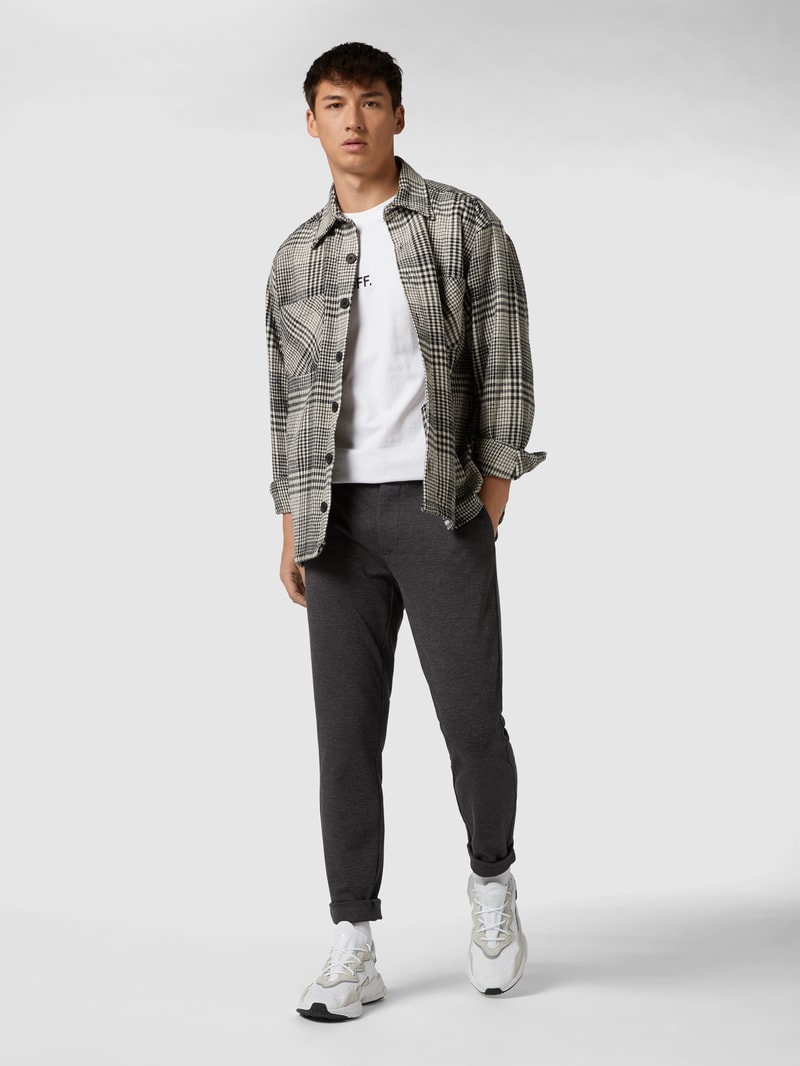 Chino mit Stretch-Anteil in anthrazit meliert