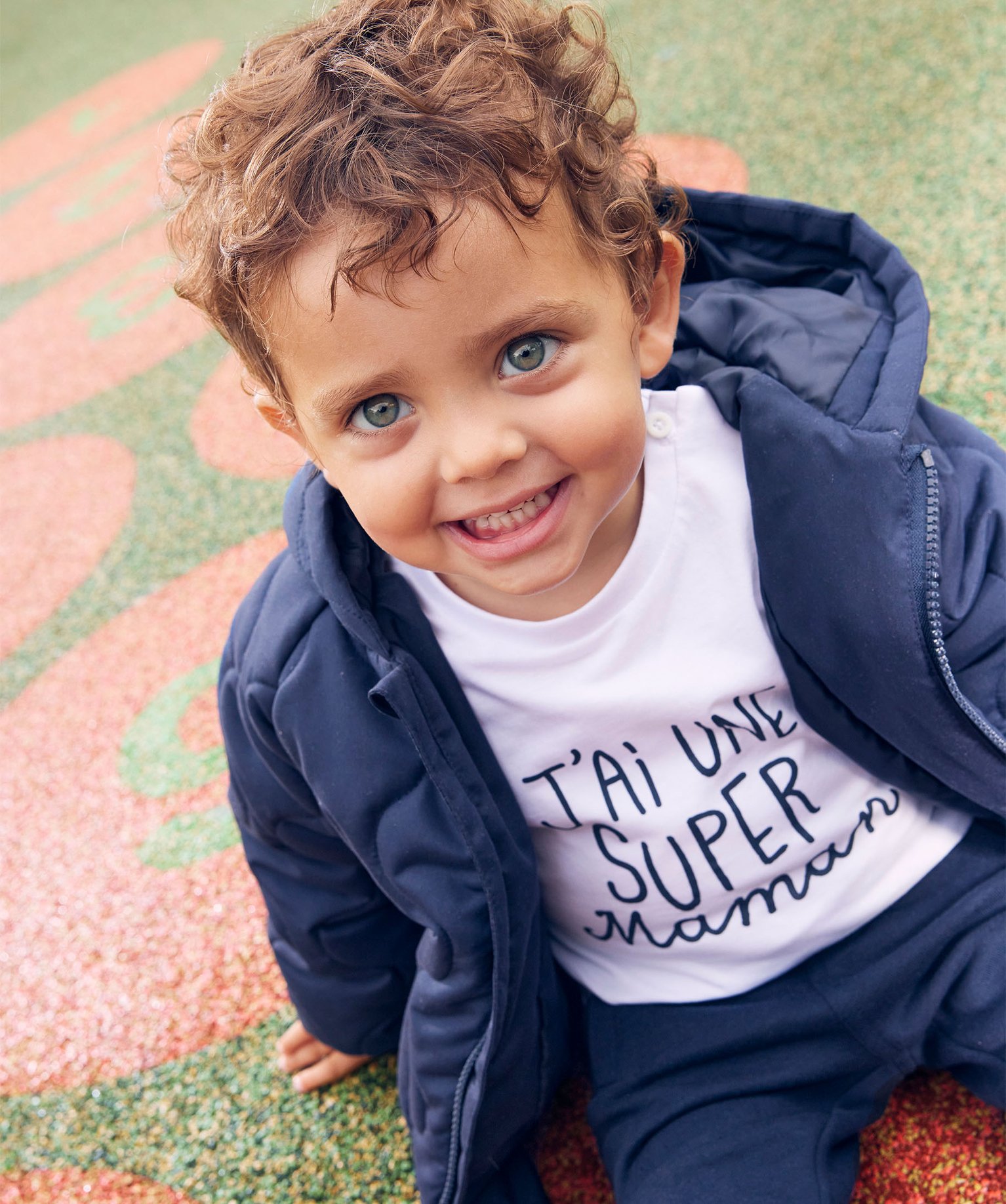 Tee-shirt à manches longues avec message bébé Garçon blanc | GEMO