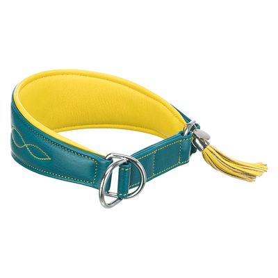 Trixie Active Comfort Halsband für Windhunde, petrol/gelb