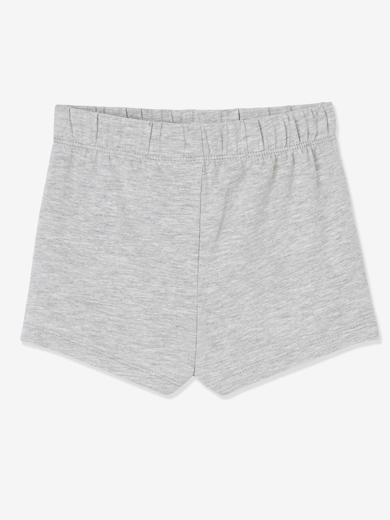 Vertbaudet 2er-Pack Mädchen Shortys Oeko-Tex - grau meliert+schwarz
