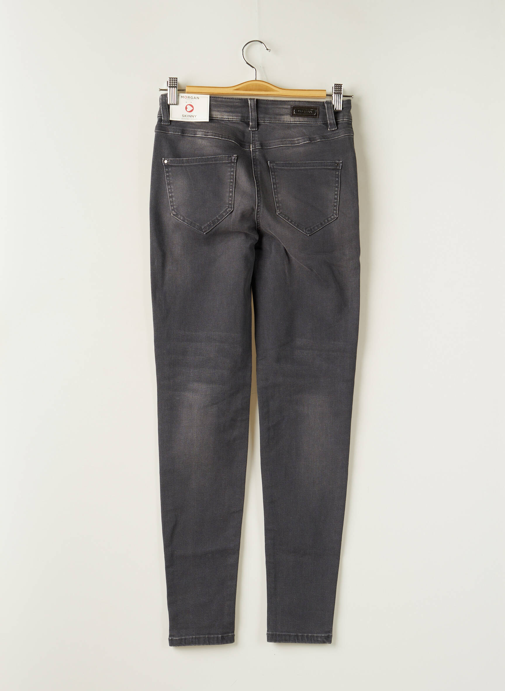 Morgan Jeans Coupe Slim Femme couleur gris