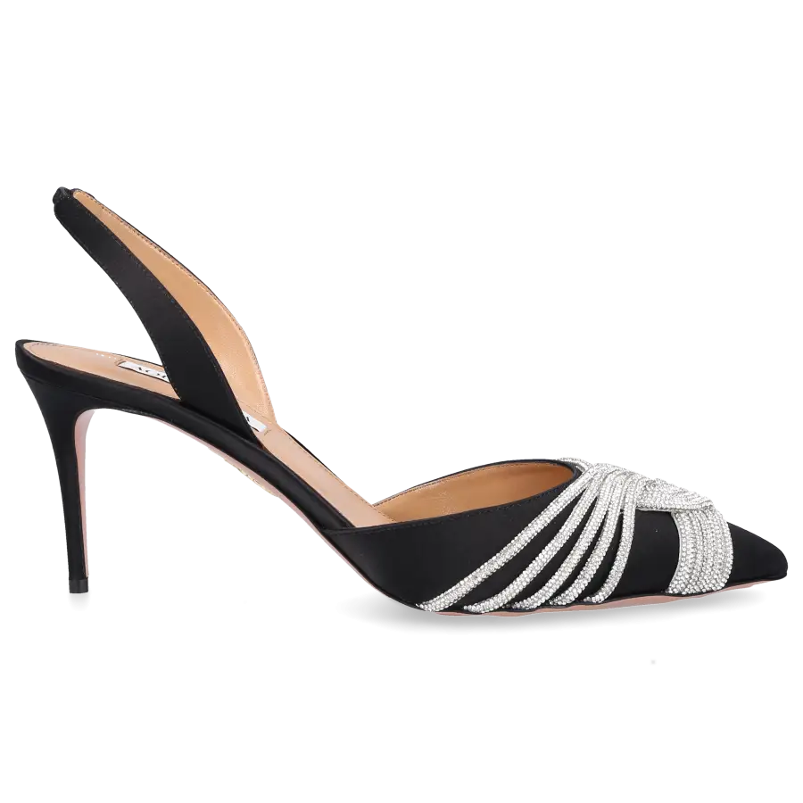 Aquazzura - Pumps GATSBY 75 Satin - schwarz
