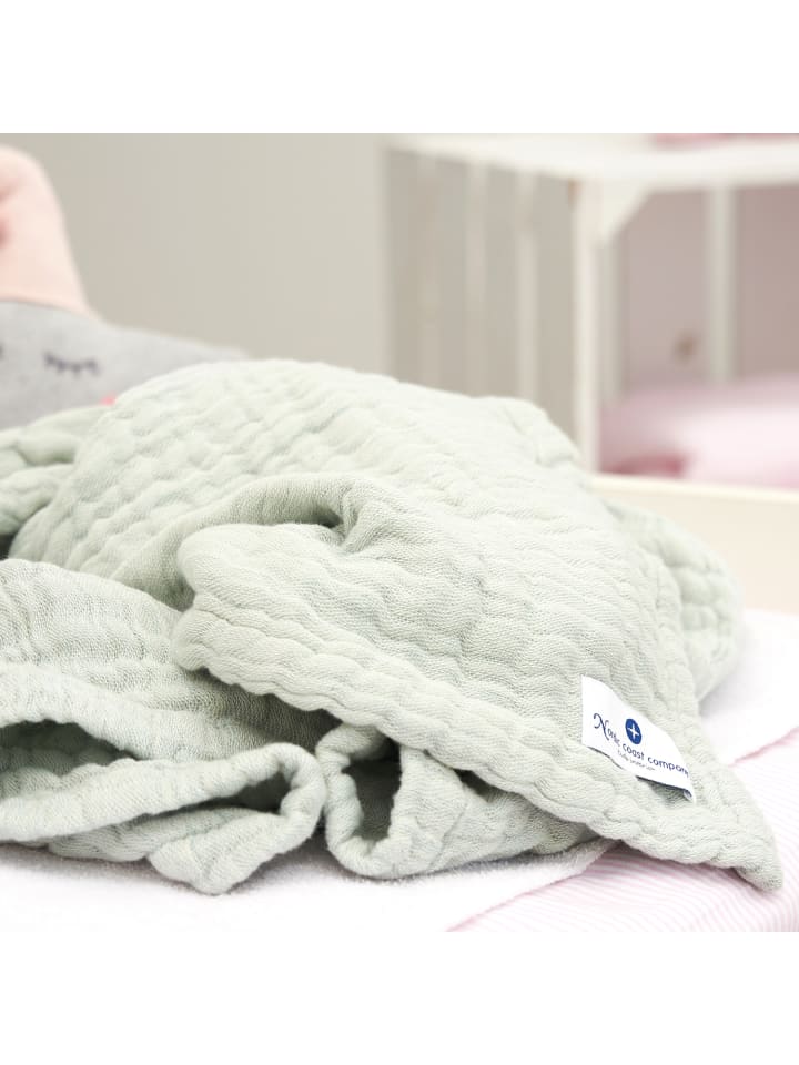 nordic coast company  Babydecke 4 in 1 groß in Mint - 90 x 120 cm  günstig kaufen onesize