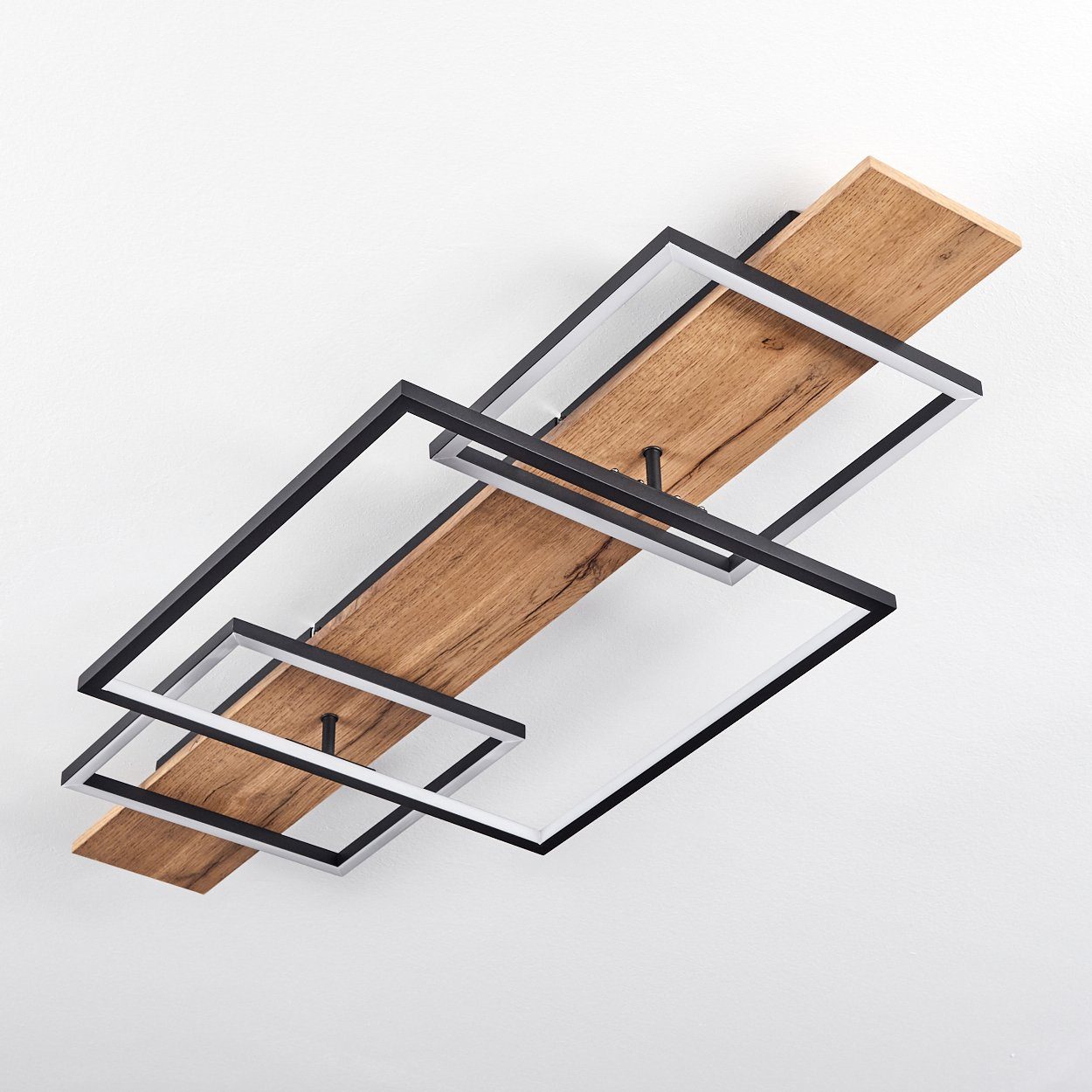 hofstein Deckenleuchte Palermo dimmbare Deckenlampe aus Metall/Holz, 3000 Kelvin