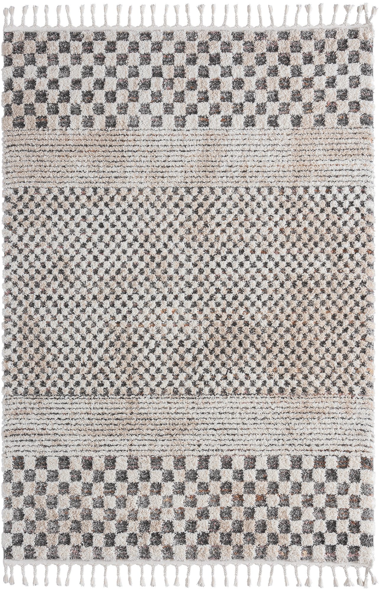 Hochflor-Teppich Vera Handmade-Look Super Weicher Wohnzimmer Teppich, 3D Effekt, the carpet, Rechteck, Höhe: 30 mm, Wohnzimmer, Schlafzimmer, Fransen, Hochwertig