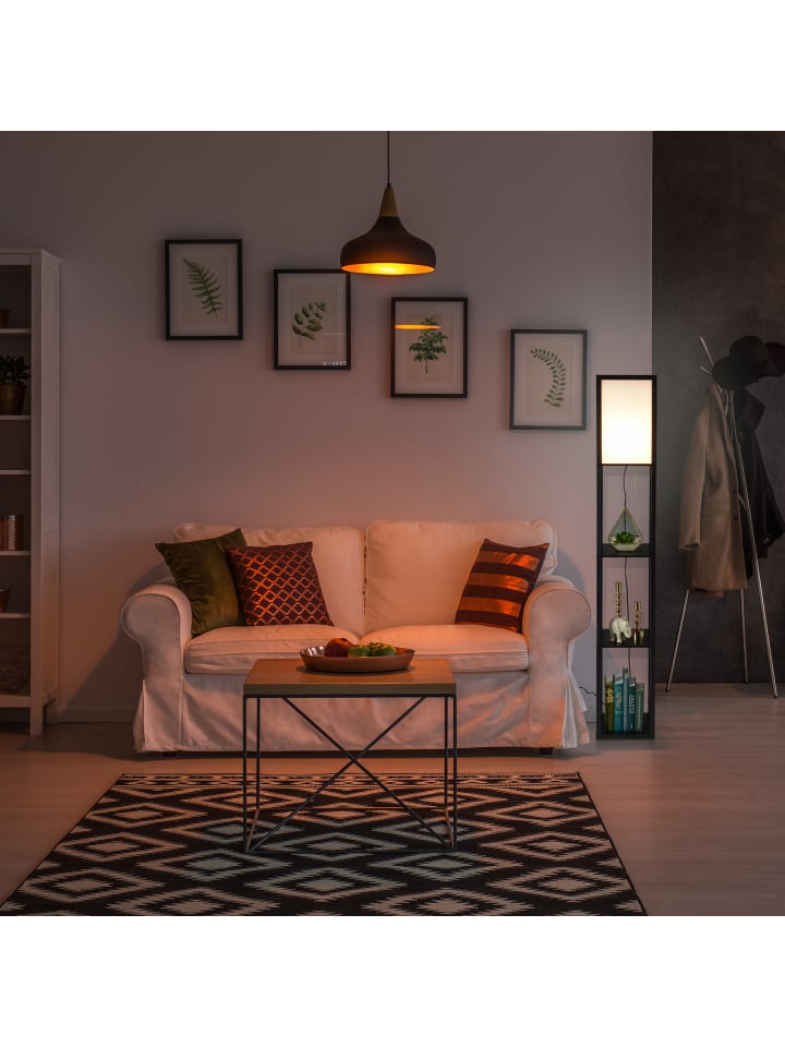 relaxdays Stehlampe in Schwarz - (B)26 x (H)161 x (T)26 cm günstig kaufen onesize