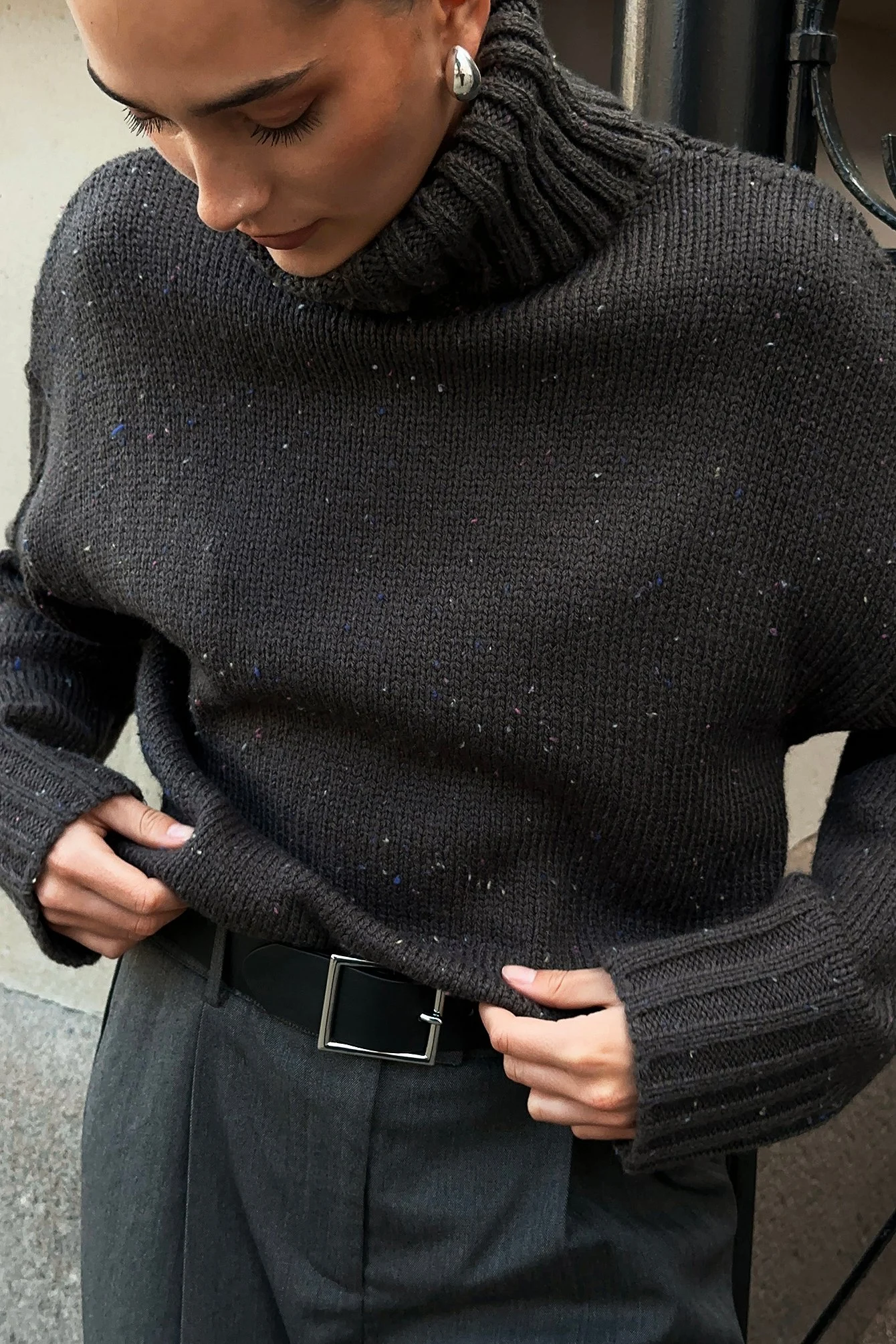 Strickpullover mit Rollkragen