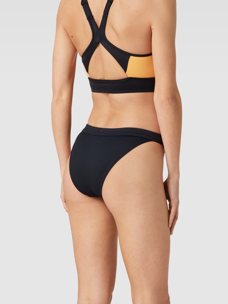 Bikini-Hose in Ripp-Optik Modell 'RIB ROXY LOVE THE SURFRID' in schwarz