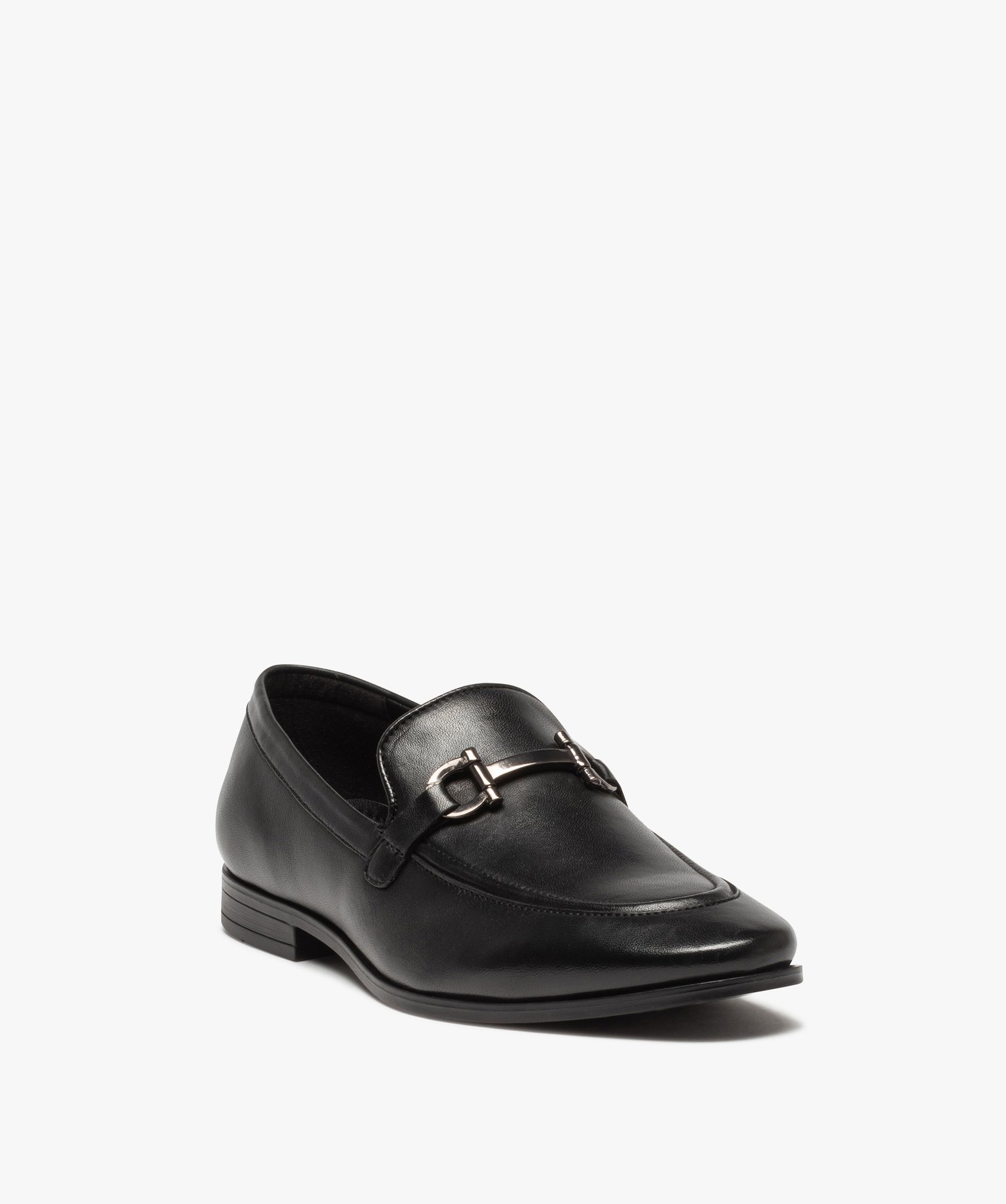 Mocassins homme style loafers dessus cuir uni noir | GEMO