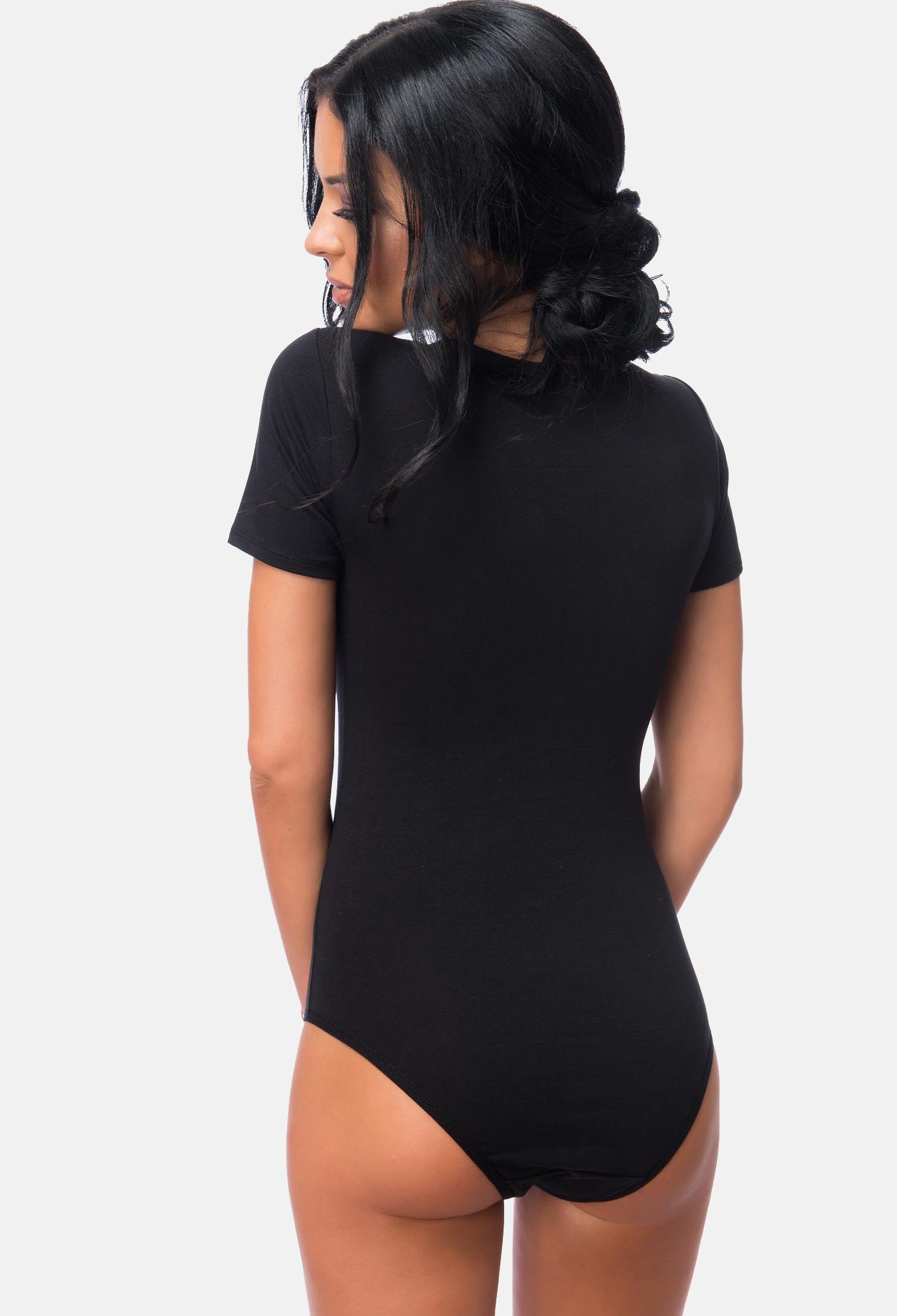 Evoni Body Damen Kurzarmbody Rundhals Bodysuit