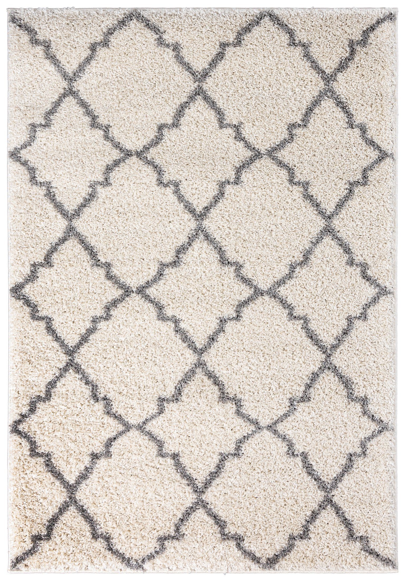Hochflor-Teppich Hochflor Shaggy Teppich für Wohnzimmer - Höhe 30 mm Creme, Mazovia, 60 x 100 cm, Pflegeleicht, Marokkanisches, Langflor, Rechteckig, Weich