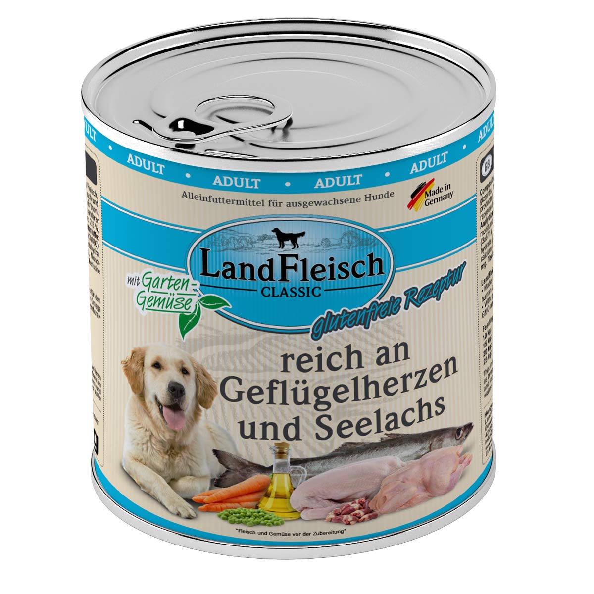 LandFleisch Dog Classic Geflügelherzen & Seelachs bei ZooRoyal