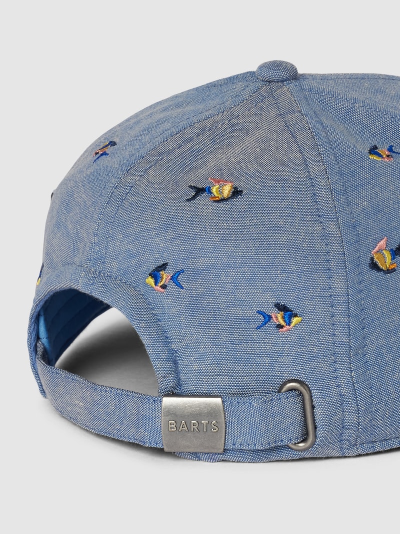 Cap mit Motiv-Stitching Modell 'PAUK' in jeans