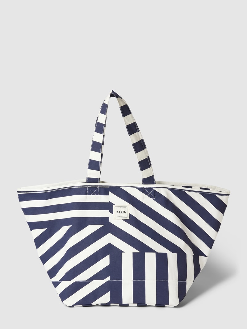 Shopper mit Allover-Muster in dunkelblau