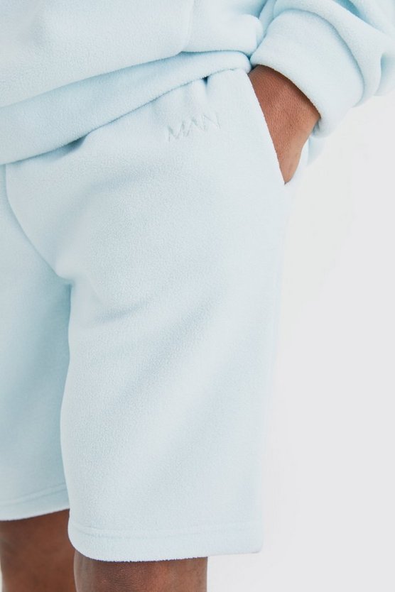 Lockere mittellange Microfleece-Shorts