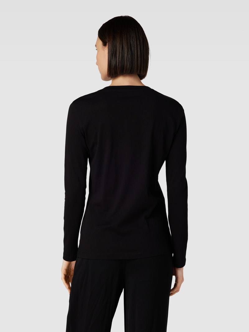 Longsleeve mit Label-Stitching in schwarz
