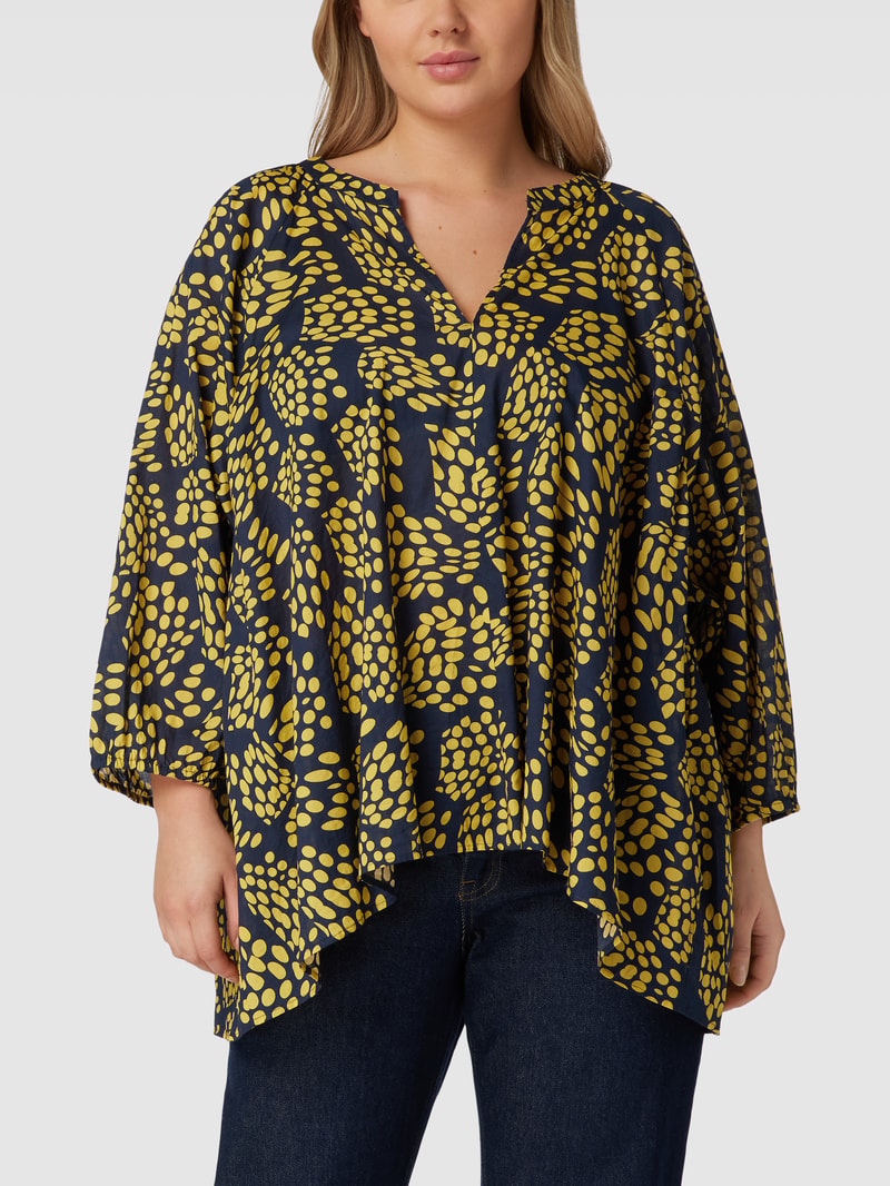 PLUS SIZE Tunika mit Allover-Muster Modell 'POP SAFARI' in dunkelblau