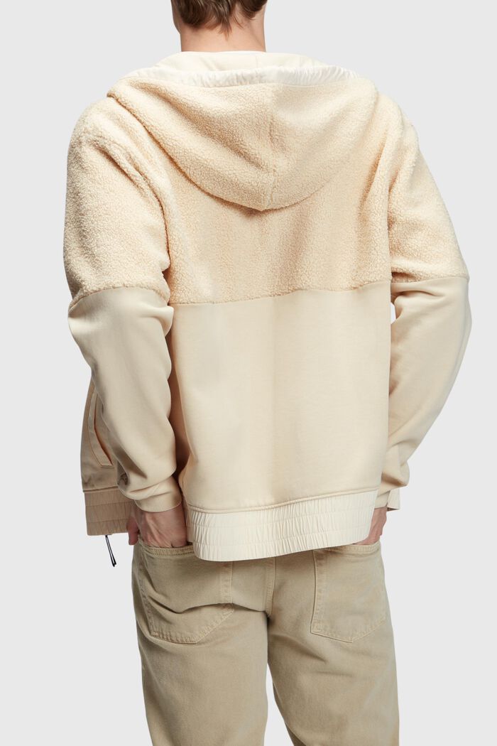 Zip-Hoodie aus Materialmix