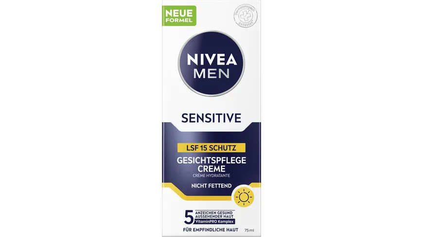 NIVEA MEN Sensitive Gesichtspflege Creme LSF 15 75 ml