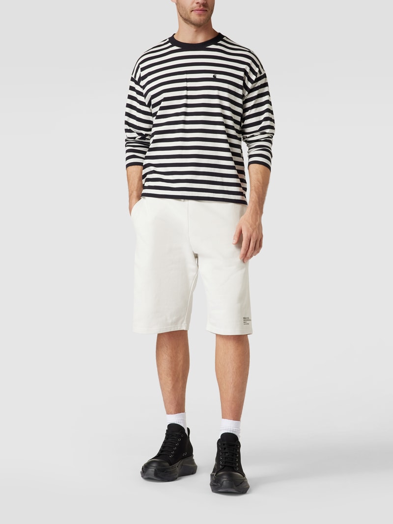 Sweatshorts mit Label-Print in offwhite