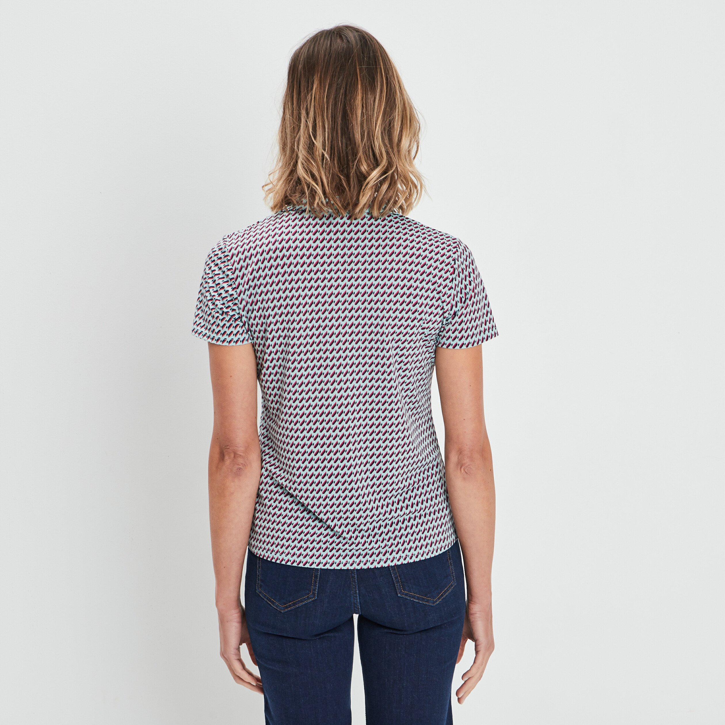 T-shirt manches courtes bleu turquoise femme | La Halle
