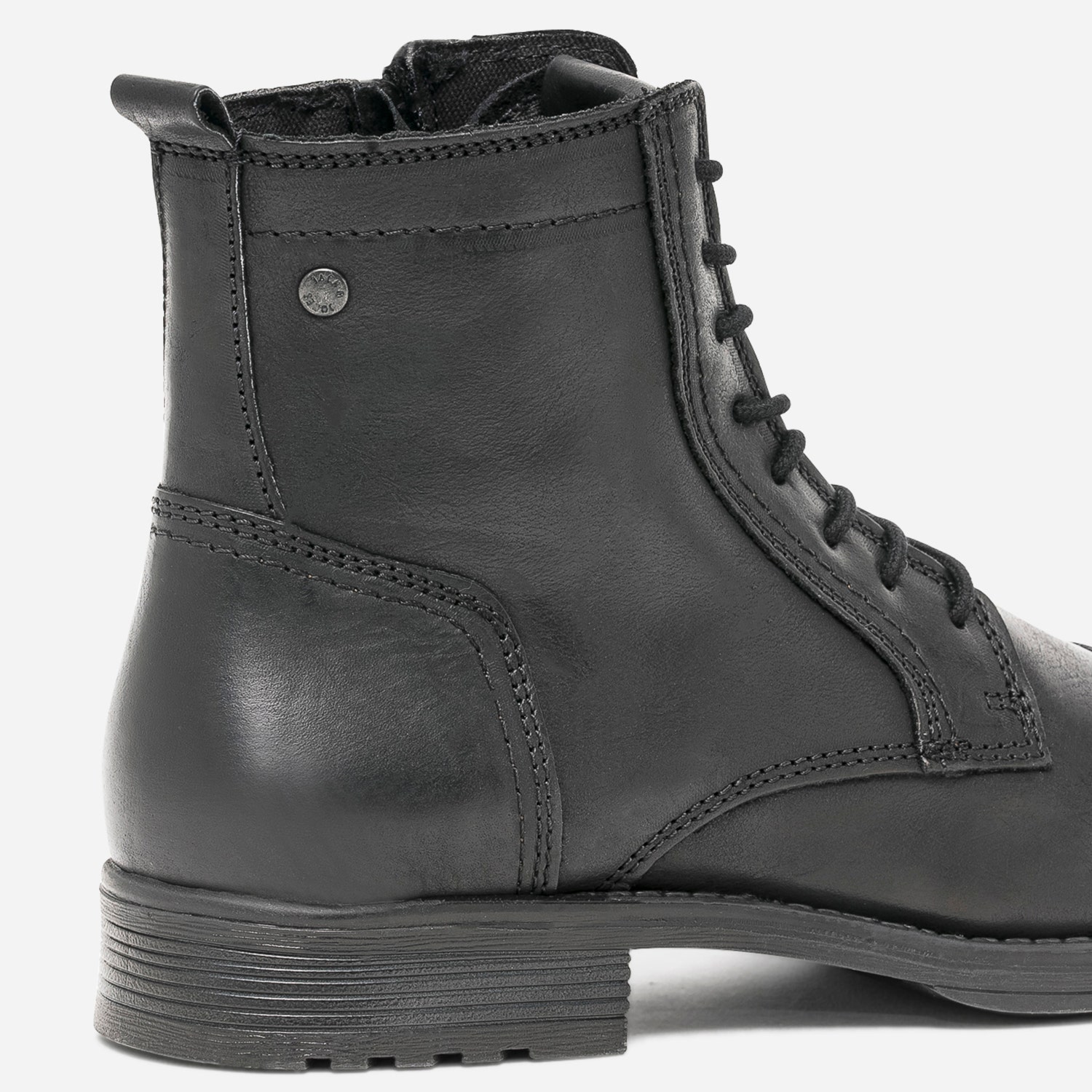 Boots à lacet JACK & JONES noir en cuir