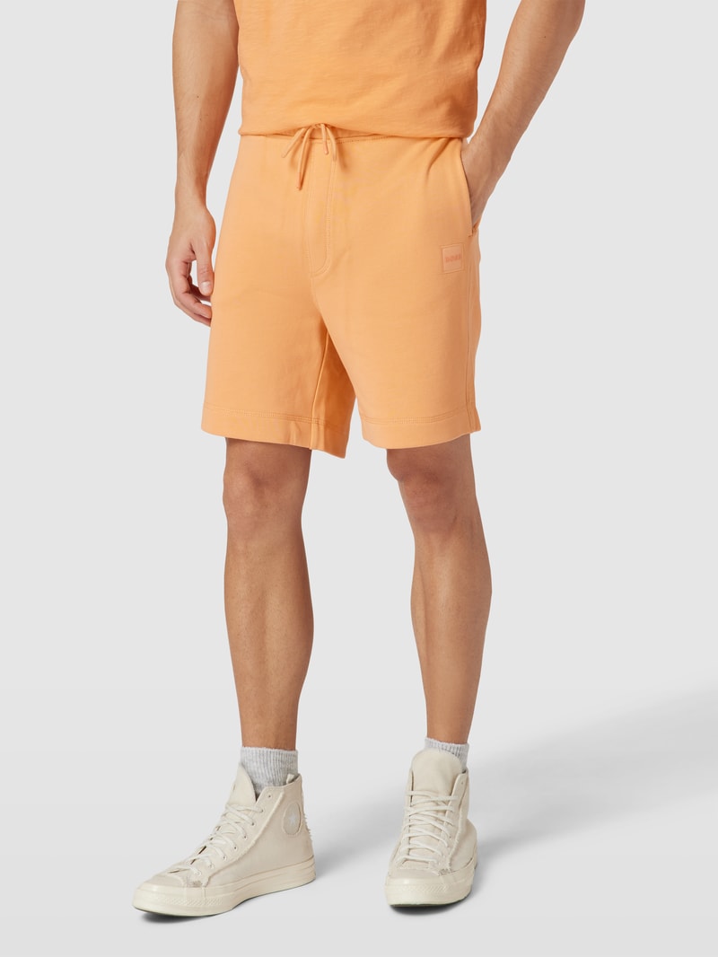 Sweatshorts mit Logo-Stitching Modell 'SEWALK' in apricot