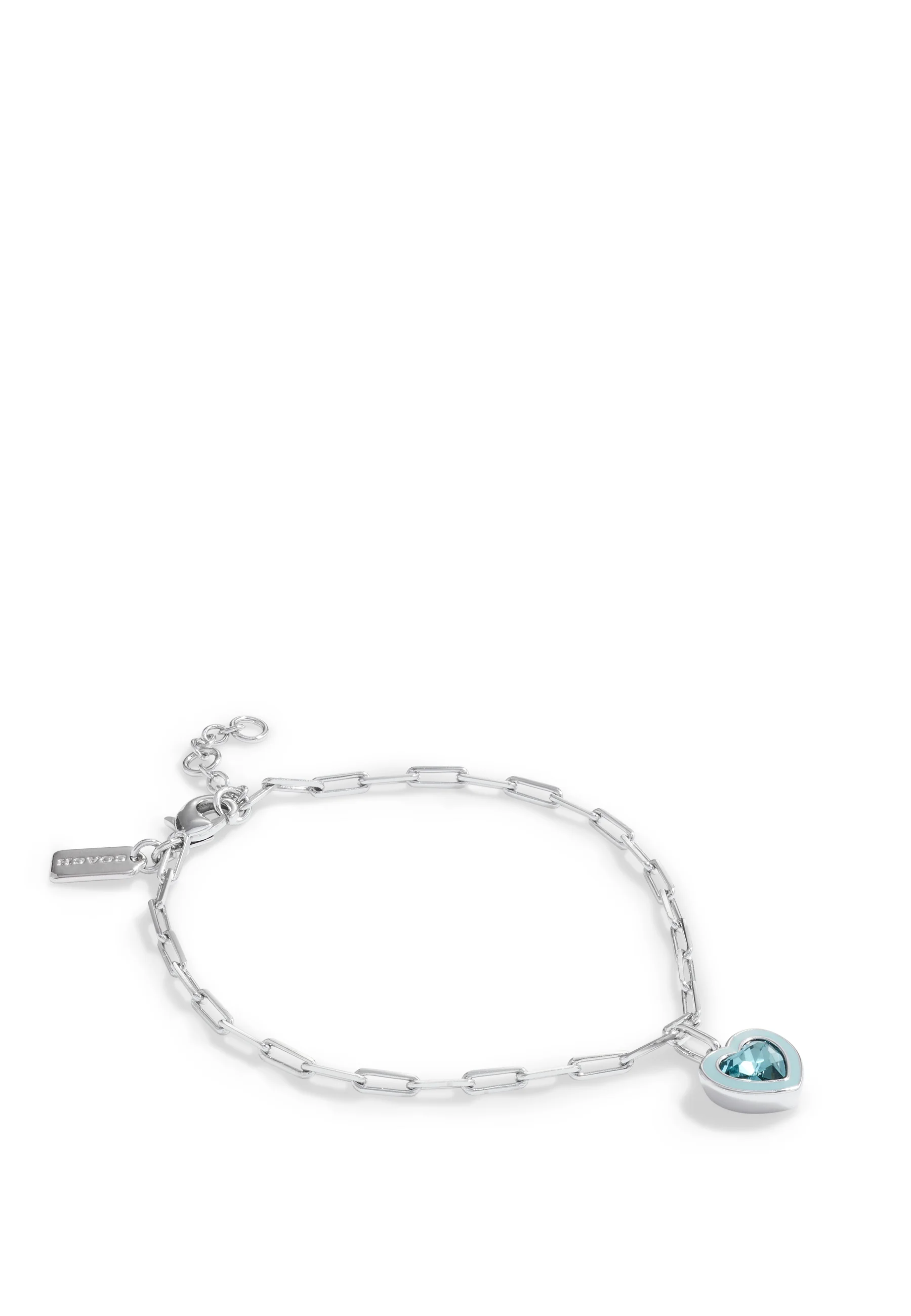 Pulsera Coach con dije de corazón de cristal