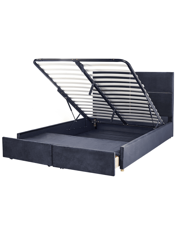 Beliani Doppelbett VERNOYES in Schwarz/Gold - (W) 188 x (H) 120 x (L) 214 cm günstig kaufen onesize