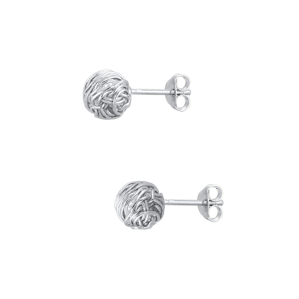 Elli Elli Boucles d'Oreilles Sphères Tordu Minimal Clous d'Oreille Femme - (925/1000)  Boucles d'oreilles