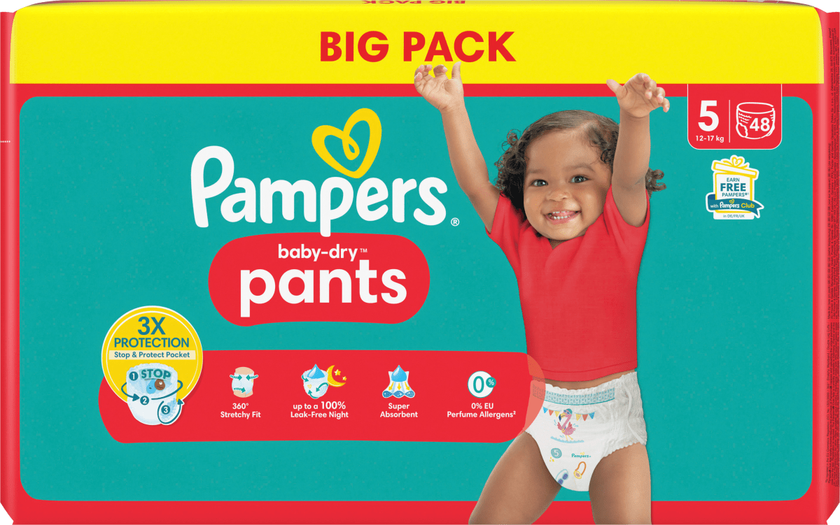 Baby Pants Baby Dry Gr.5 Junior (12-17kg), Big Pack, 48 St