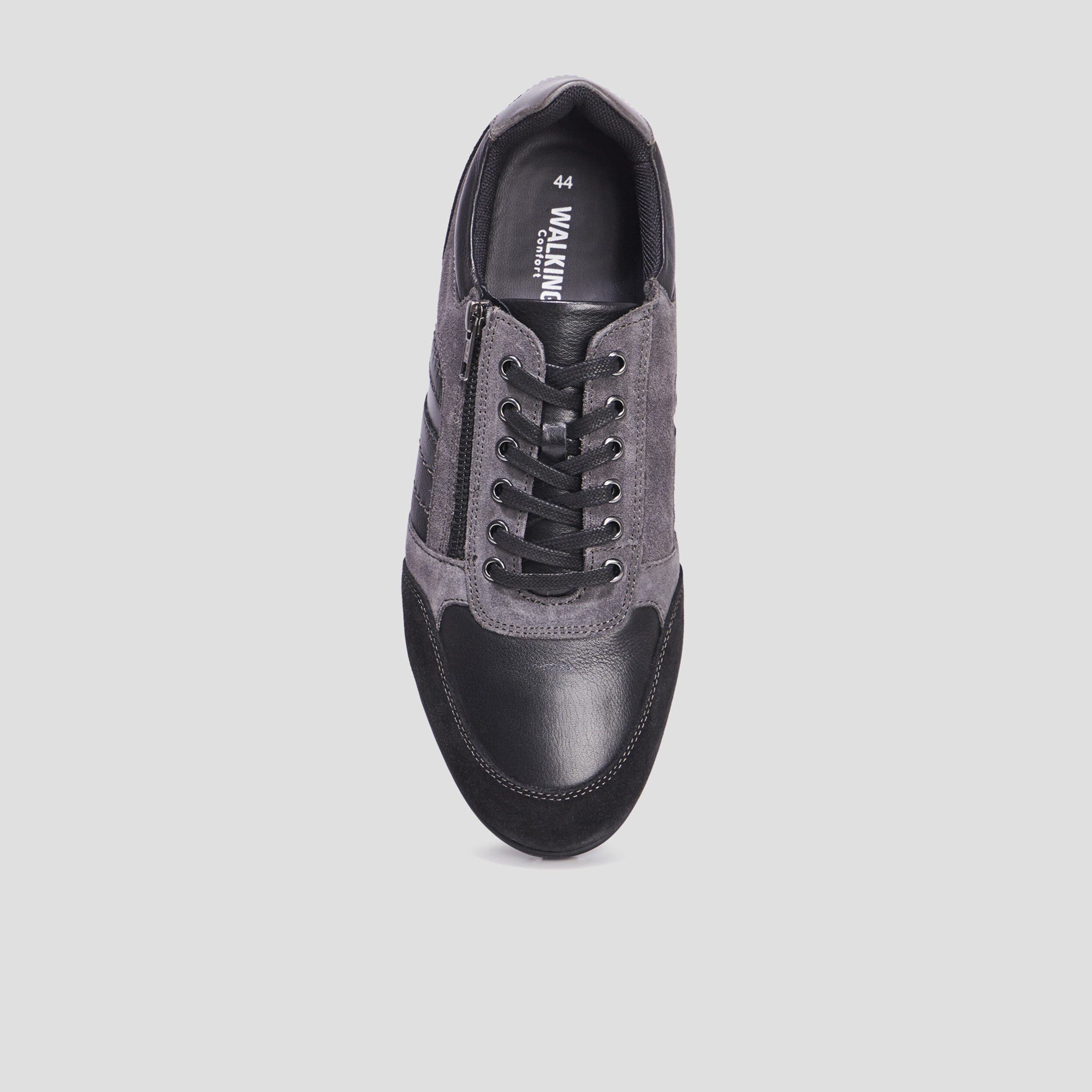 Derbies zippées en cuir Walking Dulula noir homme | La Halle