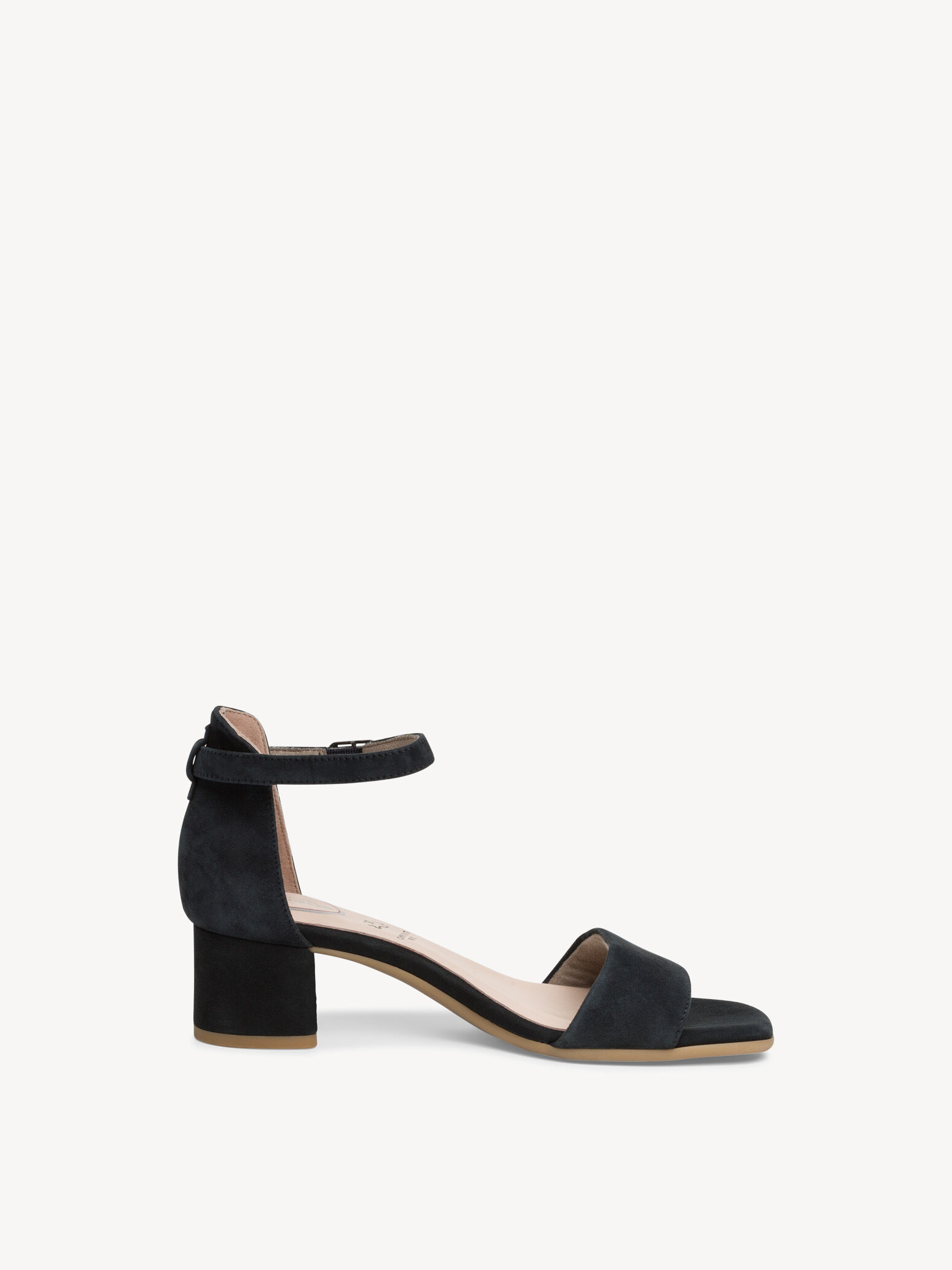 Sandale à talon en cuir - bleu