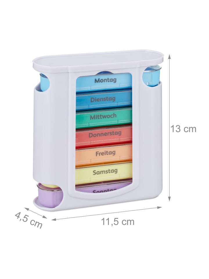 relaxdays Pillendose in Weiß Bunt günstig kaufen onesize