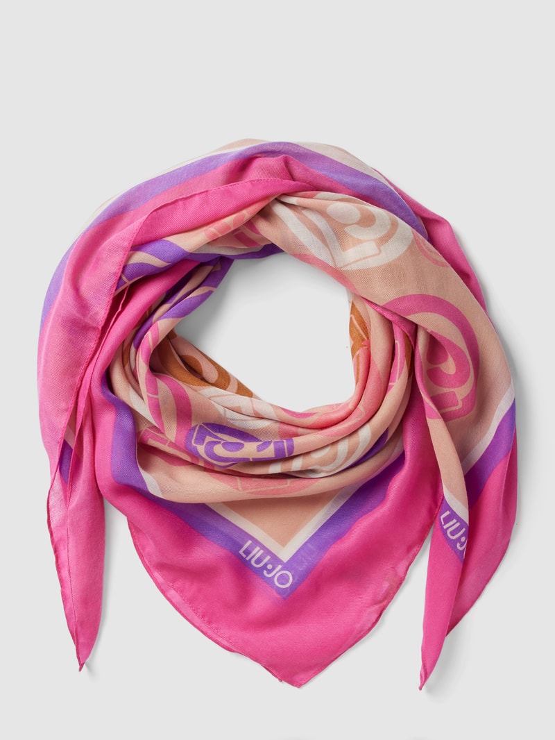 Tuch mit Label-Print Modell 'Logomania' in pink