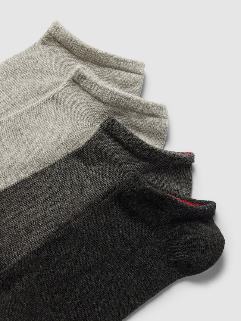 Sneakersocken mit Label-Print im 4er-Pack in mittelgrau