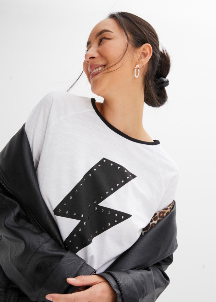 Shirt mit Nietenbesatz aus Bio-Baumwolle