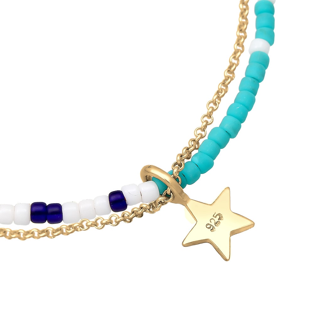Elli Elli Bracelet Layer Stern Astro Beads Erbskette Bunt 925 Silber Bracelet