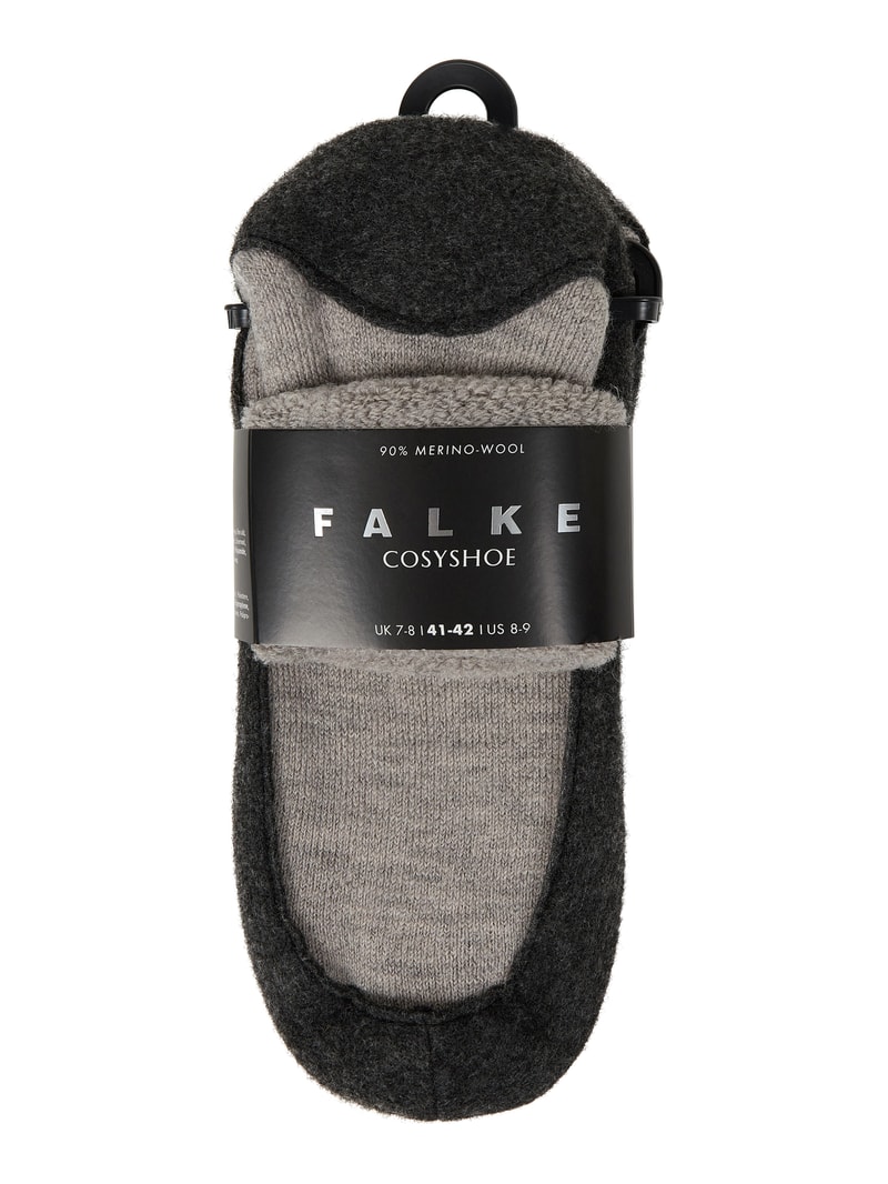 Socken mit elastischem Rippenbündchen Modell 'COSYSHOES' in hellgrau meliert