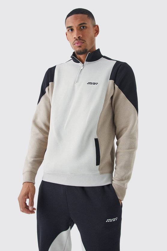 Tall Colorblock Trainingsanzug mit Trichterkragen