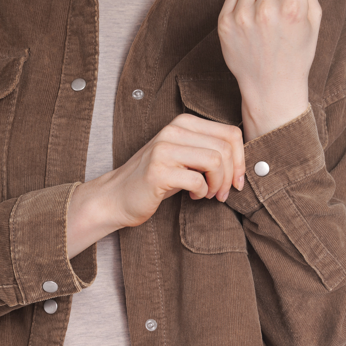 Damen Oversize-Cordhemd unifarben